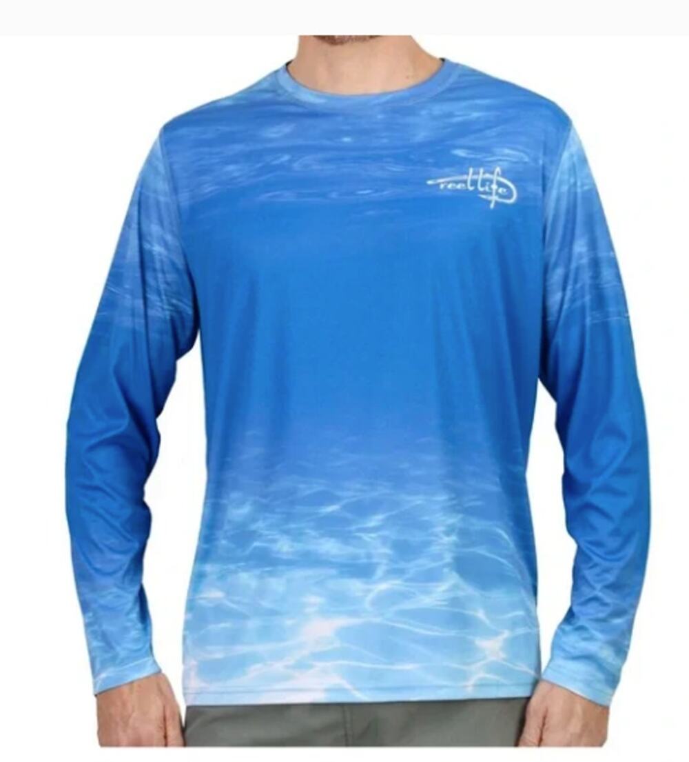 Reel Life Sun Ray Defender UPF 50 Lightweight Long Sleeve Shirt Large New